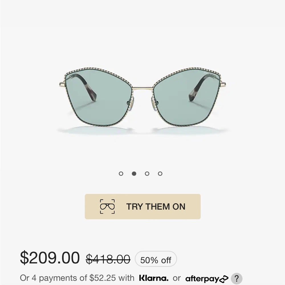 Miu Miu cat eye blue sunglasses